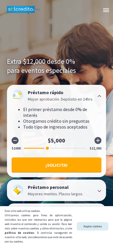 Screenshot of solcredito.mx