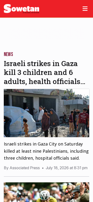 Screenshot of sowetan.co.za