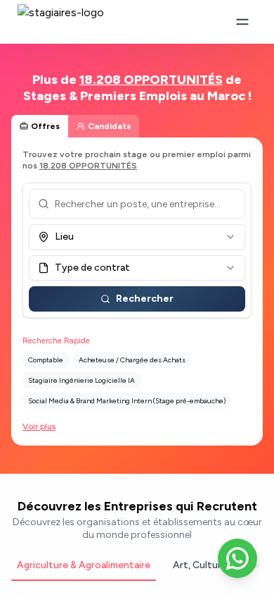 Screenshot of stagiaires.ma