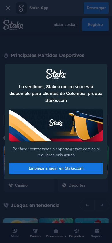 Screenshot of stake.com.co