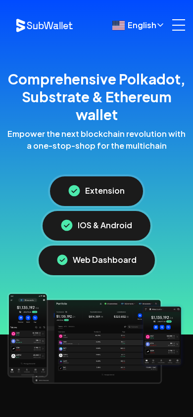 Screenshot of subwallet.app