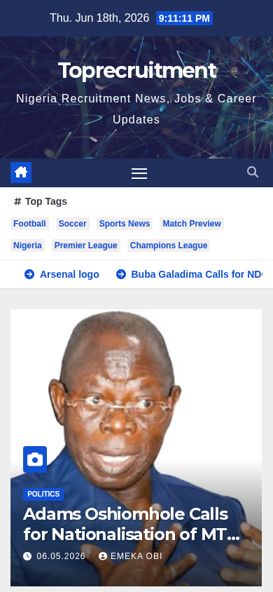 Screenshot of toprecruitmentnews.com.ng