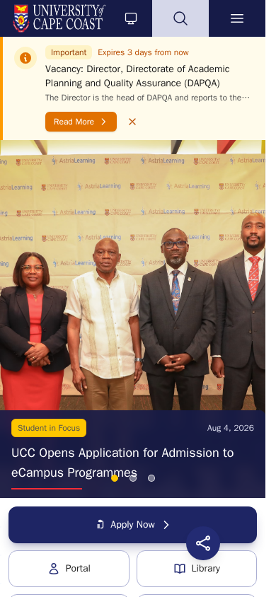 Screenshot of ucc.edu.gh