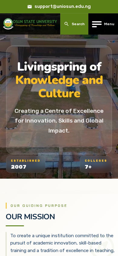 Screenshot of uniosun.edu.ng