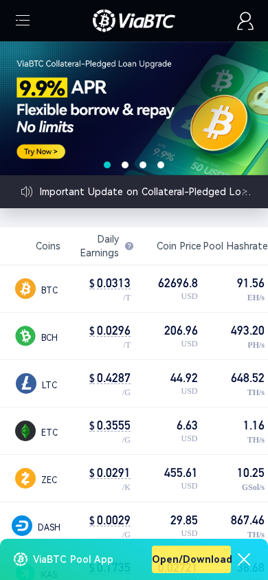 Screenshot of viabtc.com