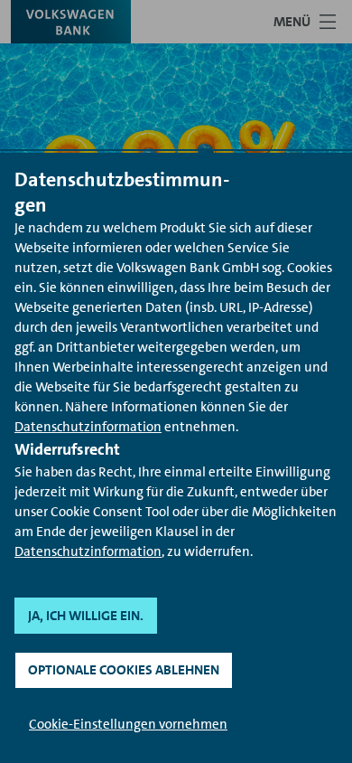 Screenshot of volkswagenbank.de