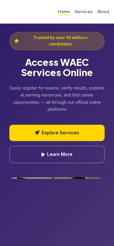 Screenshot of waeconline.org.ng