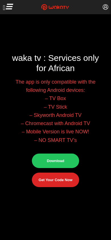 Screenshot of wakatvs.co.za