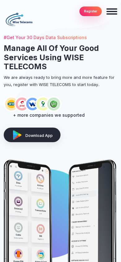 Screenshot of wisetelecoms.ng