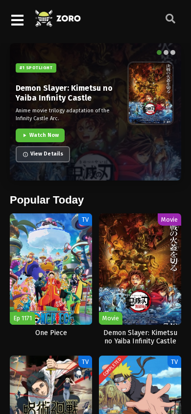 Screenshot of zorotv.com.in